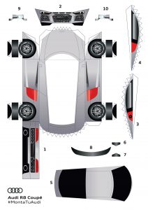 Plantilla para imprimir gratis del coche Audi R8