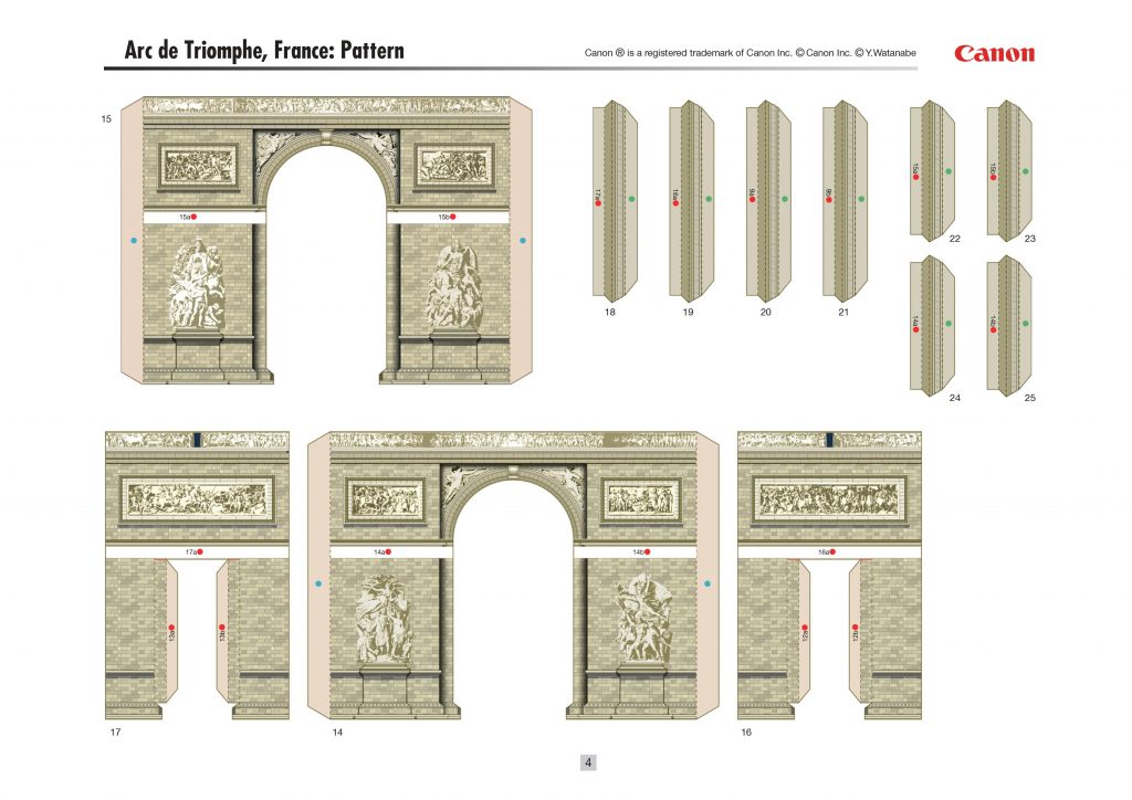 Plantilla para imprimir gratis del Arco del Triunfo de París