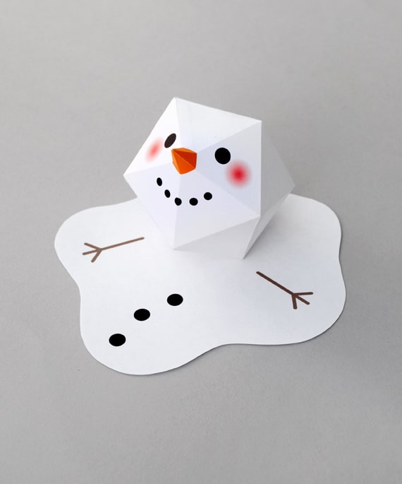 Modelo de Papel Papercraft Muñeco de Nieve Navidad. 
